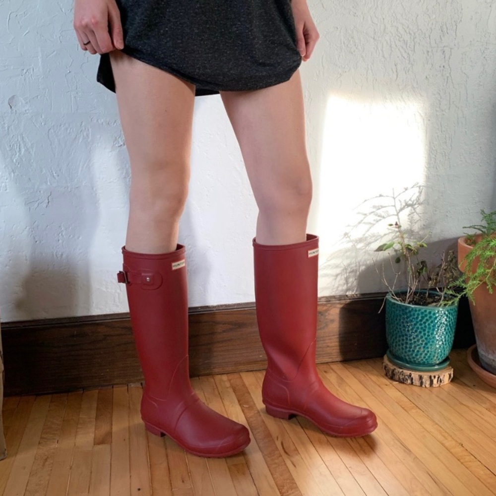 Hunter rain boots • Tall • Military red • size 10